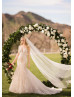 Strapless Beaded Ivory Lace Tulle Wedding Dress